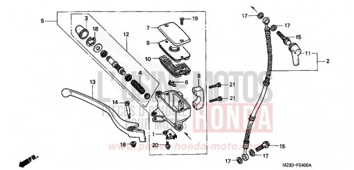 MAITRE-CYLINDRE FREIN AV. VT600CR de 1994